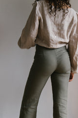 Structured Linen Pant - Khaki