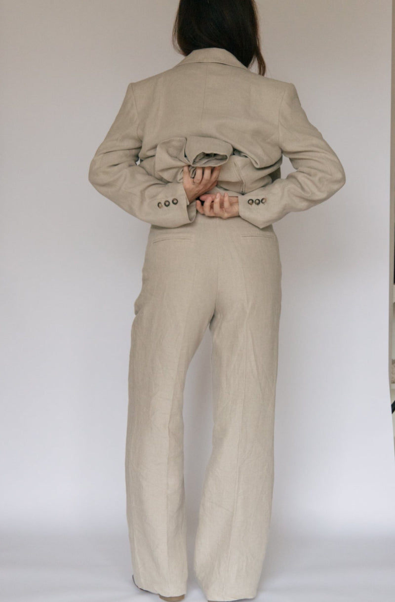 PALOMA Trousers  - Oatmeal (Organic Linen)