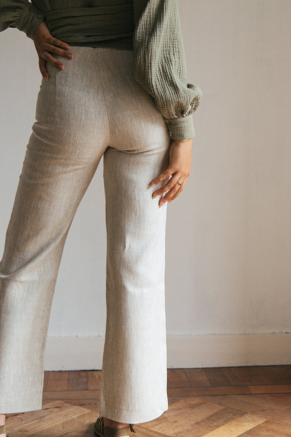 Structured Linen Pant - Natural